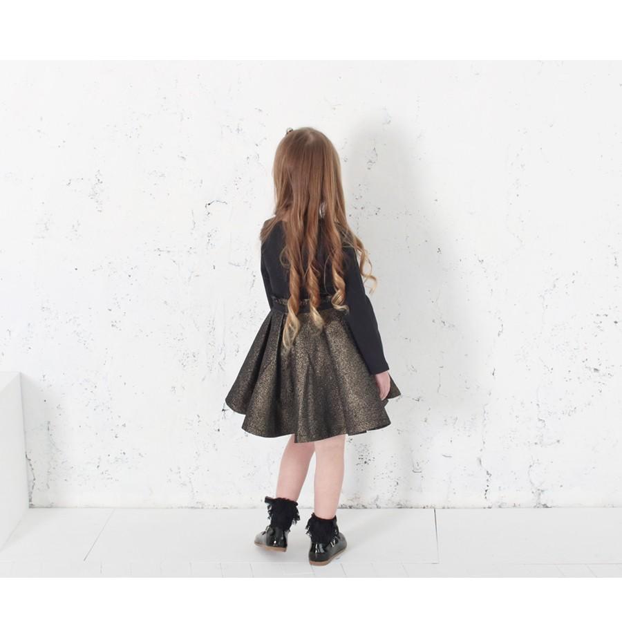 ブラック ゴールド フォーマル ドレス ワンピース 長袖 入園式 入学式 女の子 子供 キッズ Rora 通販 Yahoo ショッピング