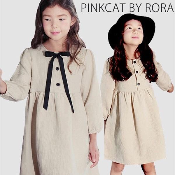 ワンピース 長袖 女の子 子供服 キッズ 可愛い 無地 おしゃれ お ...