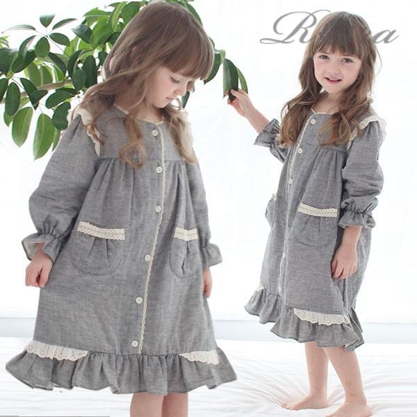 キッズ パジャマ ワンピース 綿100％ 子供服 オシャレ かわいい ...