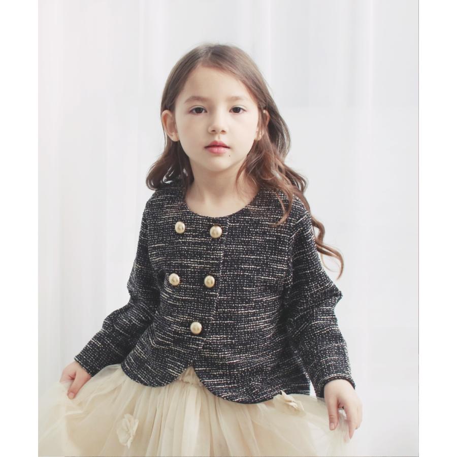 ツイード ジャケット 子供服 キッズ 女の子 かっこいい 大人っぽい ブラック 秋 冬 Rora 通販 Yahoo ショッピング