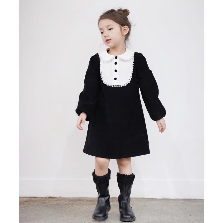 子供 ワンピース 黒 丸襟 おしゃれ 女の子 大人っぽい 子供服 冬 秋 コーデュロイワンピース 1902 Rora 通販 Yahoo ショッピング