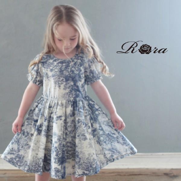 子供服 ワンピース 女の子 夏 レトロ 花柄 人気 夏ワンピース ブルー 大人っぽい おしゃれ Rora 通販 Yahoo ショッピング