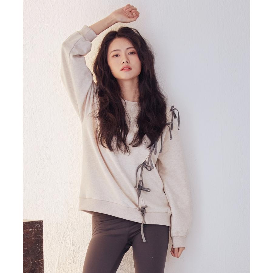 スウェット レディース ジュニア トレーナー カジュアル リボン ベージュ シンプル おしゃれ Rora 通販 Yahoo ショッピング