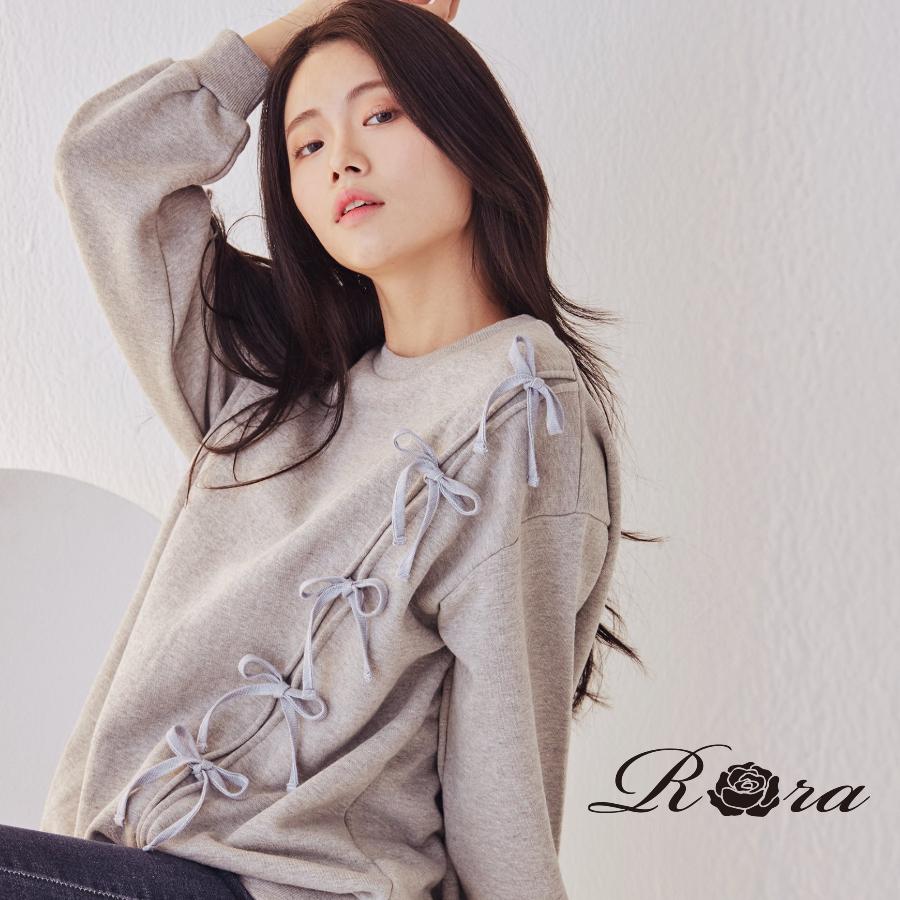 トップス スウェット レディース ジュニア トレーナー リボン グレー スリット シンプル 可愛い Rora 通販 Yahoo ショッピング