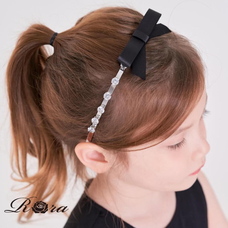 ヘアアクセサリー フォーマル キッズ リボン カチューシャ 発表会 可愛い ストーン ブラック 黒 Rora 通販 Yahoo ショッピング