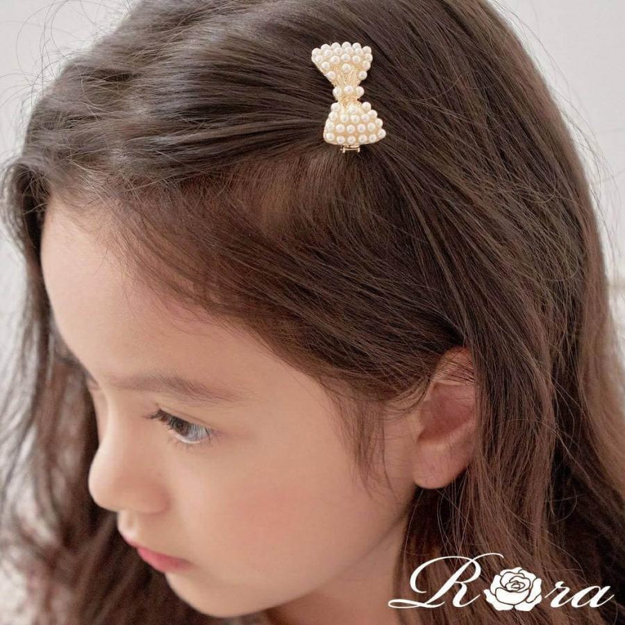 ヘアクリップ リボン 結婚式 ヘアアクセサリー パール 子供 フォーマル おしゃれ ヘアピン 前髪