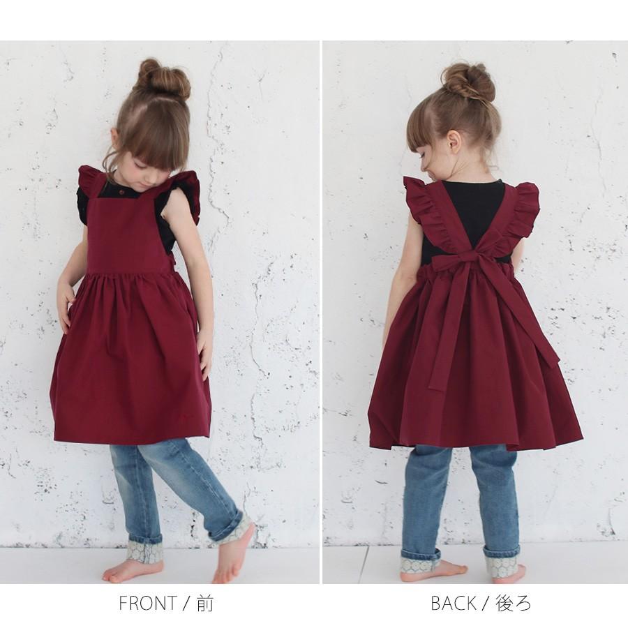 エプロンドレス エプロン ワンピース かわいい おしゃれ 可愛い エプロンワンピース キッズ 子供 出産祝い ギフト 綿 フリル 90 100 110 子供服 5014 19 55 Rora 通販 Yahoo ショッピング