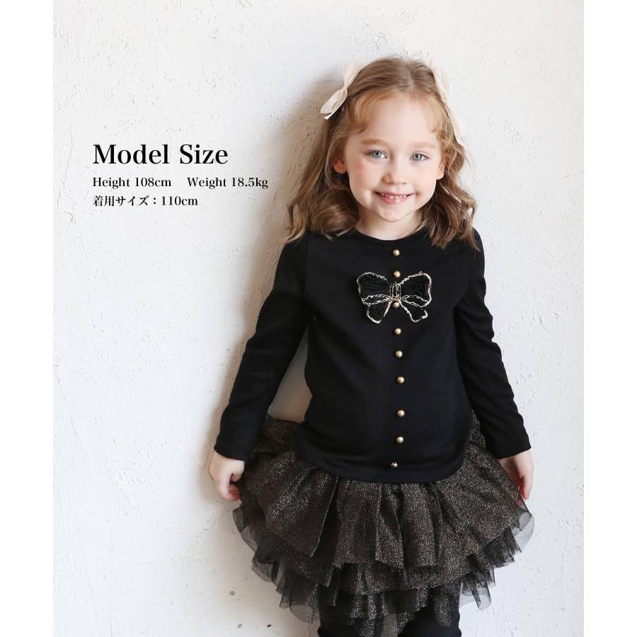 長袖トップス Tシャツ 子供服 女の子 キッズ リボン ボタン 可愛い 秋  