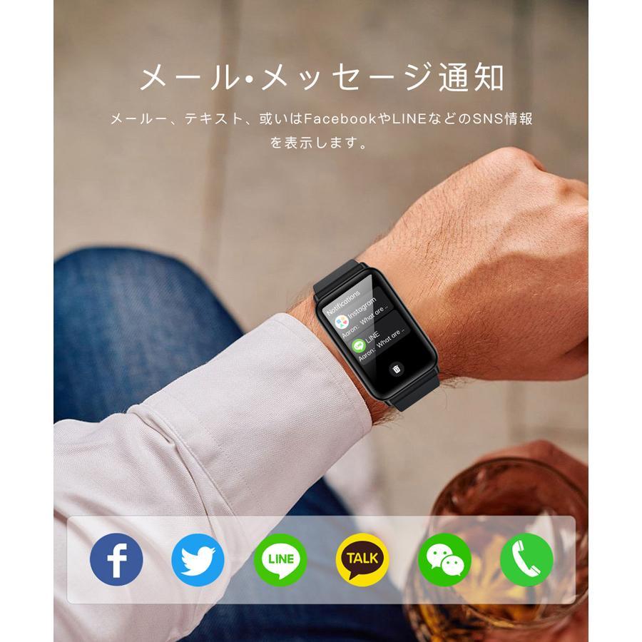スマートウォッチ 通話機能  心拍数 日本製センサー 日本語 iphone android 1.57インチ 歩数計 着信通知 健康管理 睡眠検測｜pinkhydrangeastore｜07