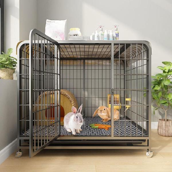 大型 ウサギ ケージ うさぎ ケージ 大きい うさぎ トイレ ペットケージうさぎ 兎 ケージ トレイと回転ホイール付き (78*54*70cm) ケージ うさぎ