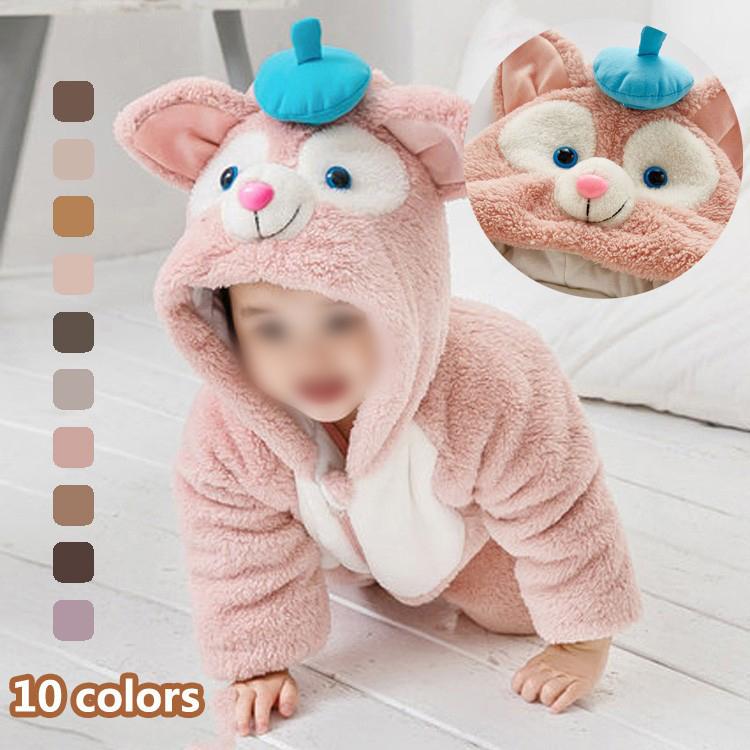 最新情報 ロンパース オールインワン 出産祝い ベビー服 防寒着 赤ちゃん 着ぐるみ フード キッズ 新生児服 子供用 お出掛け 厚手 ダッフィー Cisama Sc Gov Br