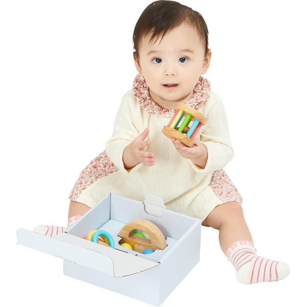 ベビートイ 赤ちゃんのおもちゃ 肌触りがいい 出産祝い 6ヶ月 ベビーギフトセット クルマ 赤ちゃん ベビー 10倍 人気 キッズ 子供 ラトル 木製 エデュテ ハーフバースデー