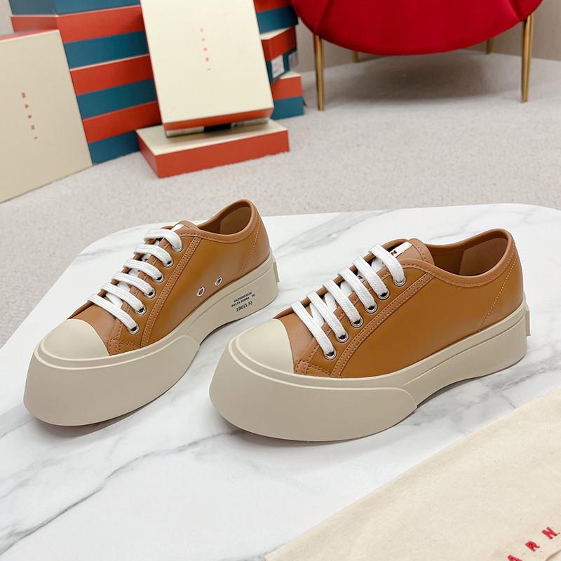 MARNI(マルニ) ブラウン レザー PABLO レースアップ スニーカー 