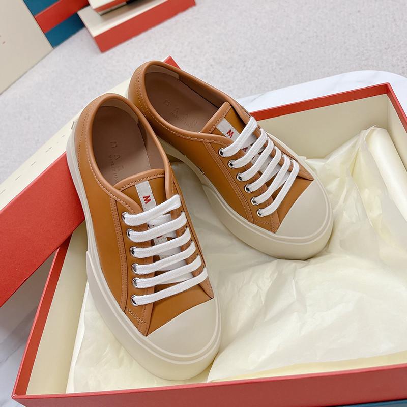 MARNI(マルニ) ブラウン レザー PABLO レースアップ スニーカー 