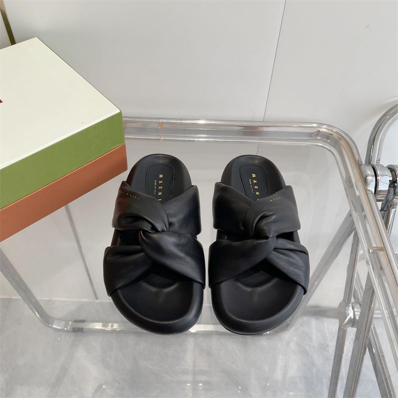 T*i様 MARNI サンダル　サイズ40 MARNI(マルニ) ブラック ツイストレザー BUBBLE サンダル EUR35