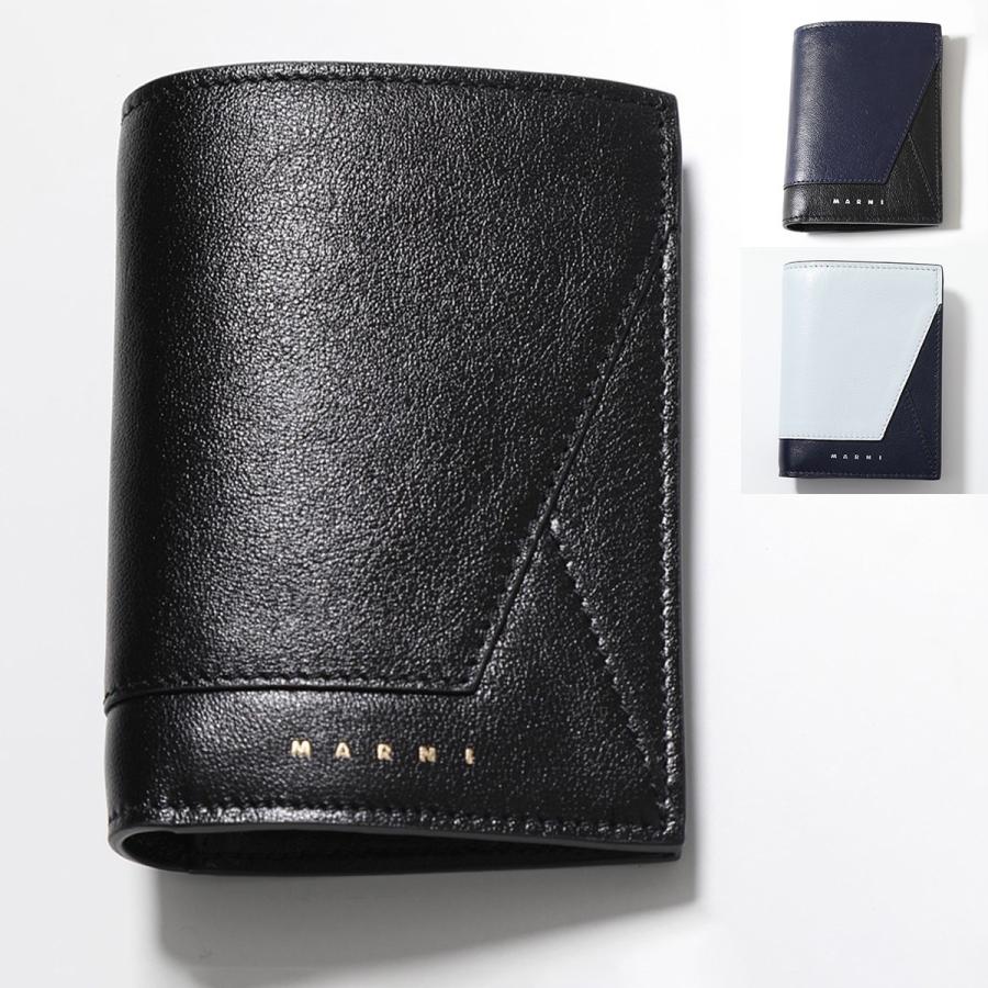 MARNI ブラック二つ折り財布 マルニ 財布 MARNI 二つ折り財布 ブラック コンパクト ミニ財布