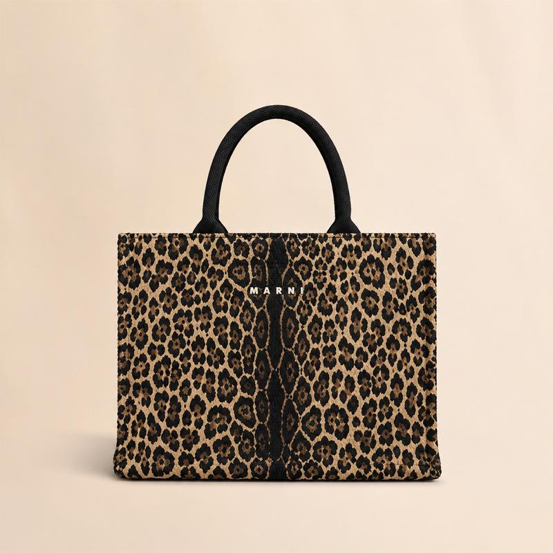 MARNI（マルニ） BASKET LARGE トートバッグ レオパード柄 ジャカード