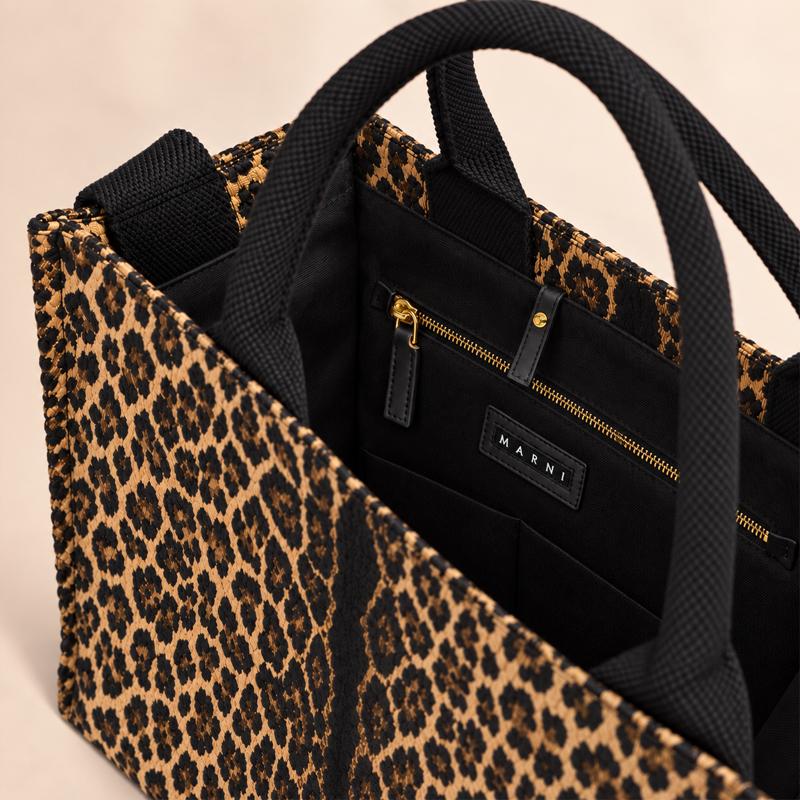 MARNI（マルニ） BASKET LARGE トートバッグ レオパード柄 ジャカード