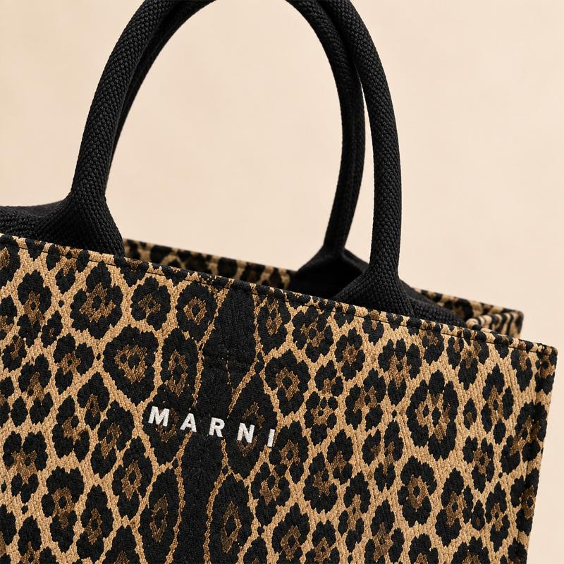 MARNI（マルニ） BASKET LARGE トートバッグ レオパード柄 ジャカード