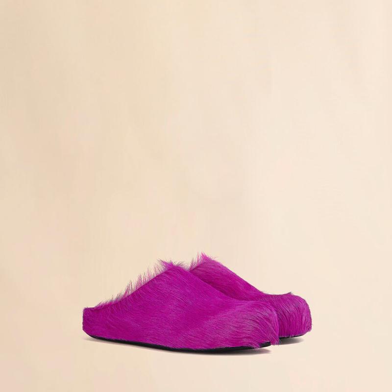 MARNI（マルニ） フューシャ ロングヘアー カーフスキン スリッポン