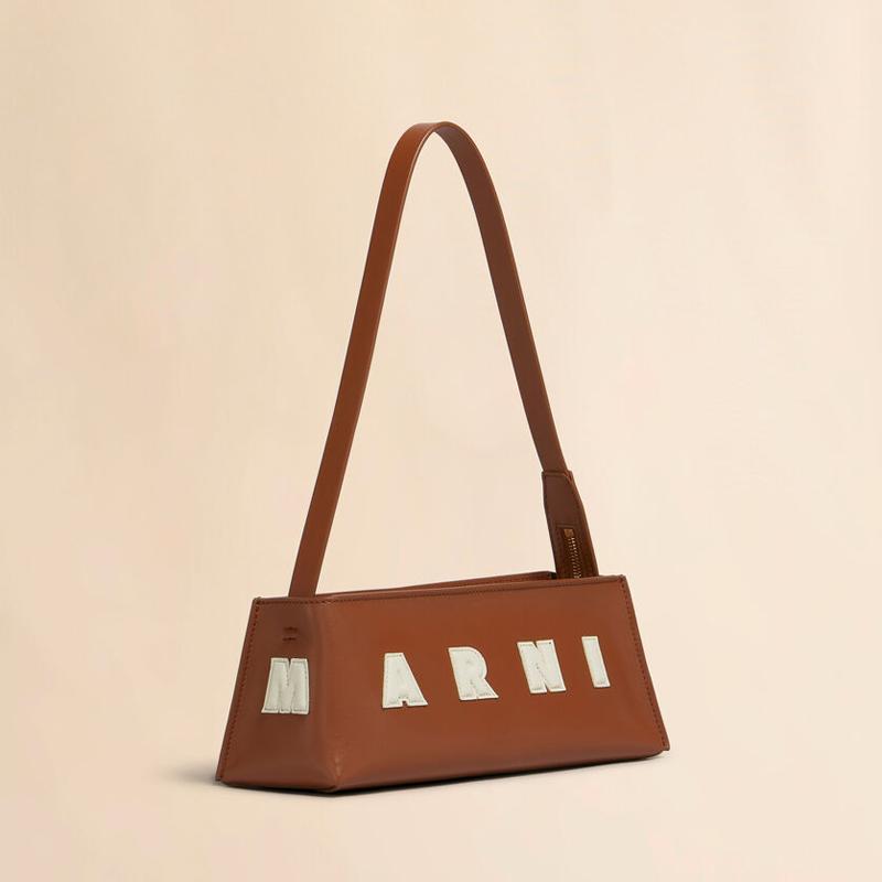 新品】MARNI 19SS マルニ レザー バケツバック キャメルxレッド 【公式 