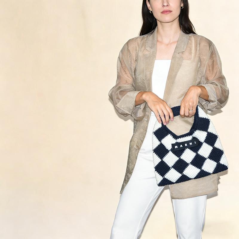 MARNI（マルニ） ホワイト マルニマーケット テックウール ミニバッグ