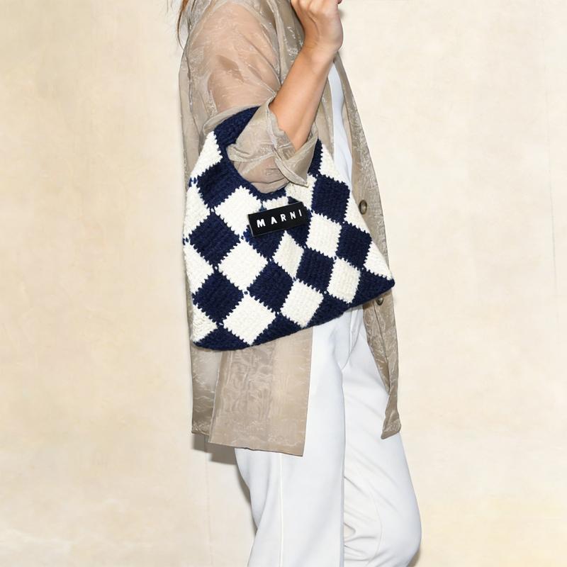 MARNI（マルニ） ホワイト マルニマーケット テックウール ミニバッグ