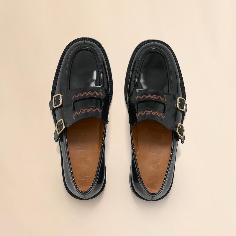 MARNI（マルニ） ブラック レザー製 Bambi 3.0 ローファー ダブル