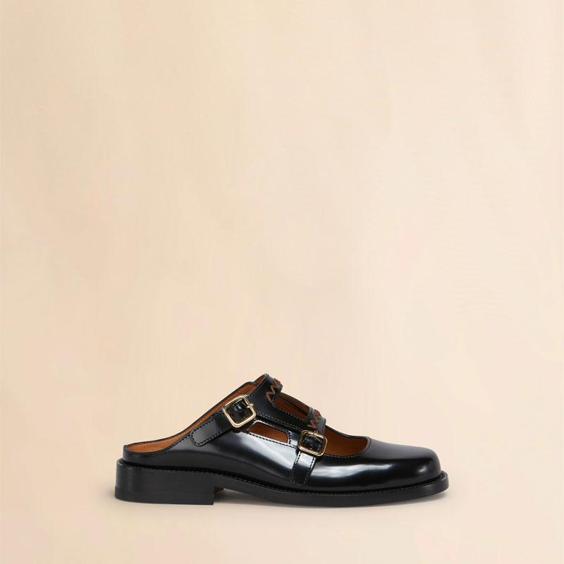 あ　マルニ　MARNI Bambi 3.0 ローファー ダブルバックル MARNI（マルニ） ブラック レザー製 Bambi 3.0 ローファー ダブル