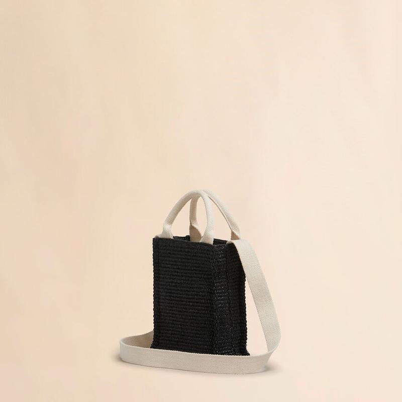 MARNI（マルニ） ブラック ラフィアエフェクトミニトートバッグ