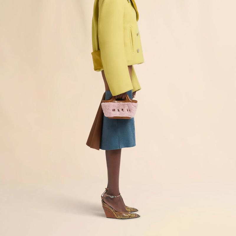 MARNI（マルニ） ピンク Tropicalia マイクロバッグ フェイクファー