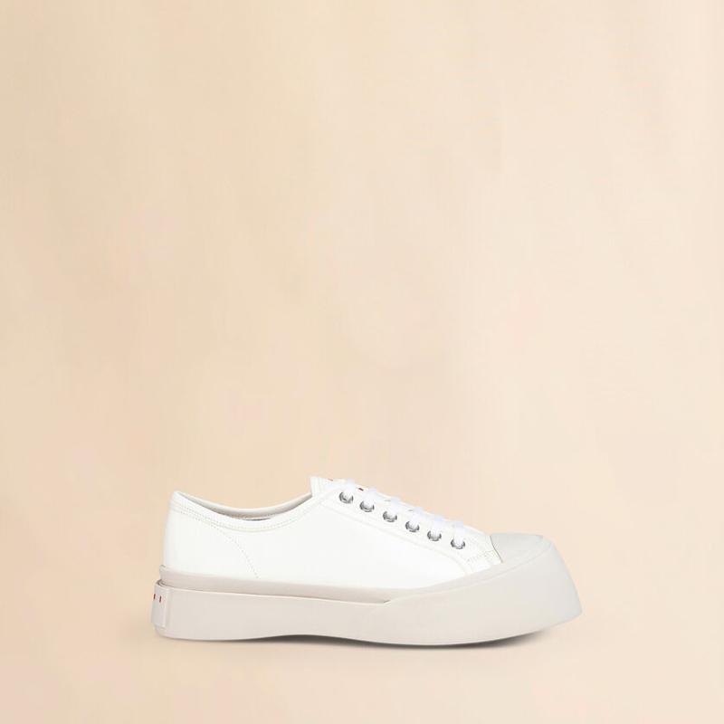 未使用 マルニ LEATHER SNEAKERS レザースニーカー ホワイト25 MARNI（マルニ） ホワイト ナッパレザー PABLOレースアップスニーカー