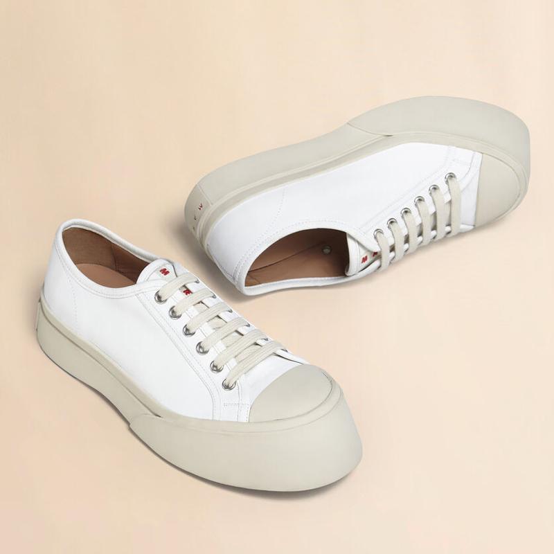 MARNI（マルニ） ホワイト ナッパレザー PABLOレースアップスニーカー