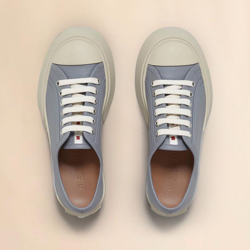 MARNI（マルニ） グレー ナッパレザー PABLOレースアップスニーカー