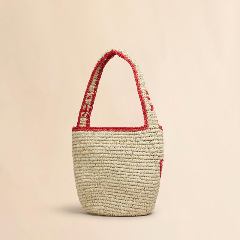MARNI（マルニ） ナチュラルラフィア レッド Nassa スモールホーボー