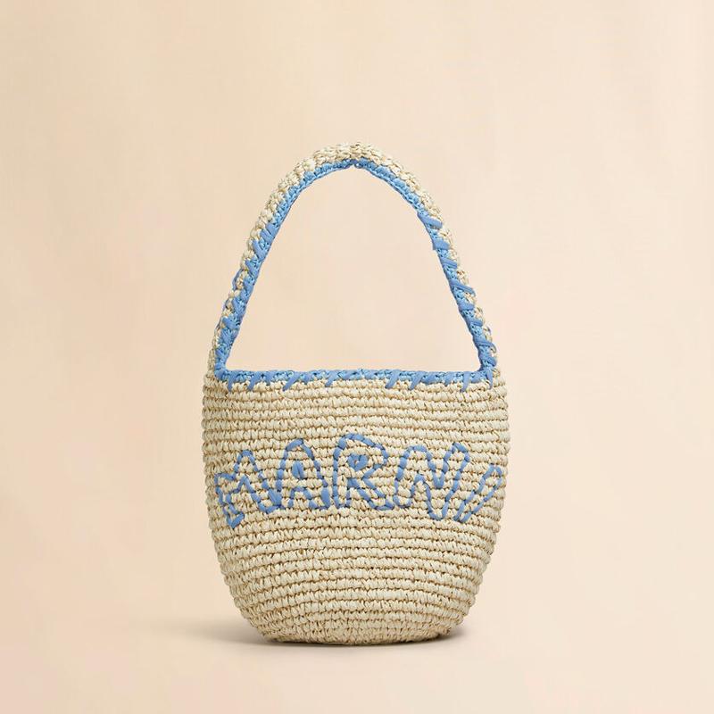 MARNI（マルニ） ナチュラルラフィア ブルー Nassa スモールホーボー