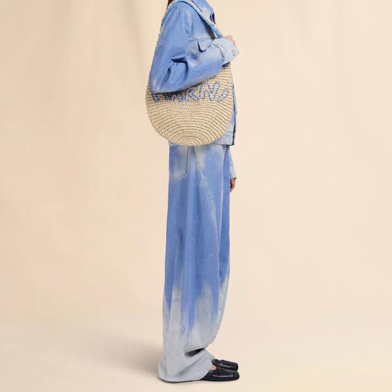 MARNI（マルニ） ナチュラルラフィア ブルー Nassa スモールホーボー