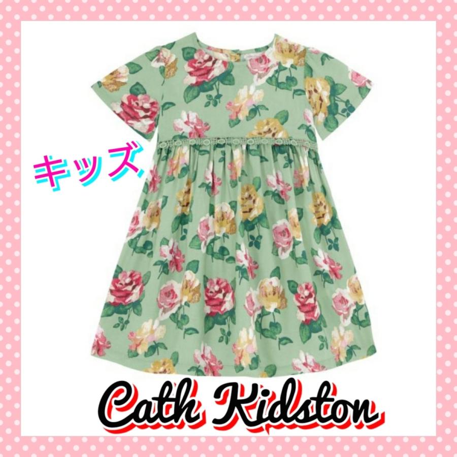 Cath Kidston キャスキッドソン キッズ 花柄 半袖 ワンピース 緑 女の子 Www Calllync Com