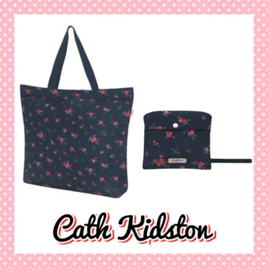 半額品 Cath Kidston キャスキッドソン フォルダウェイ 折りたたみエコバッグ 花柄 紺 レディース ランキング入賞商品 Www Skylanceronline Com