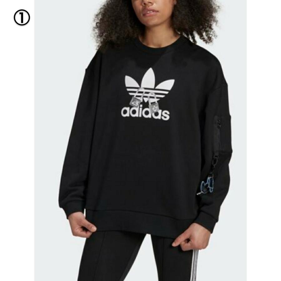 アディダス Adidas バレンタイン トレフォイル トレーナー 黒 ベージュ レディース H H D2708 Pinnaヤフーショップ 通販 Yahoo ショッピング