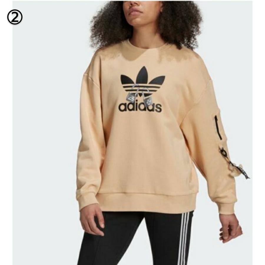 アディダス Adidas バレンタイン トレフォイル トレーナー 黒 ベージュ レディース H H D2708 Pinnaヤフーショップ 通販 Yahoo ショッピング