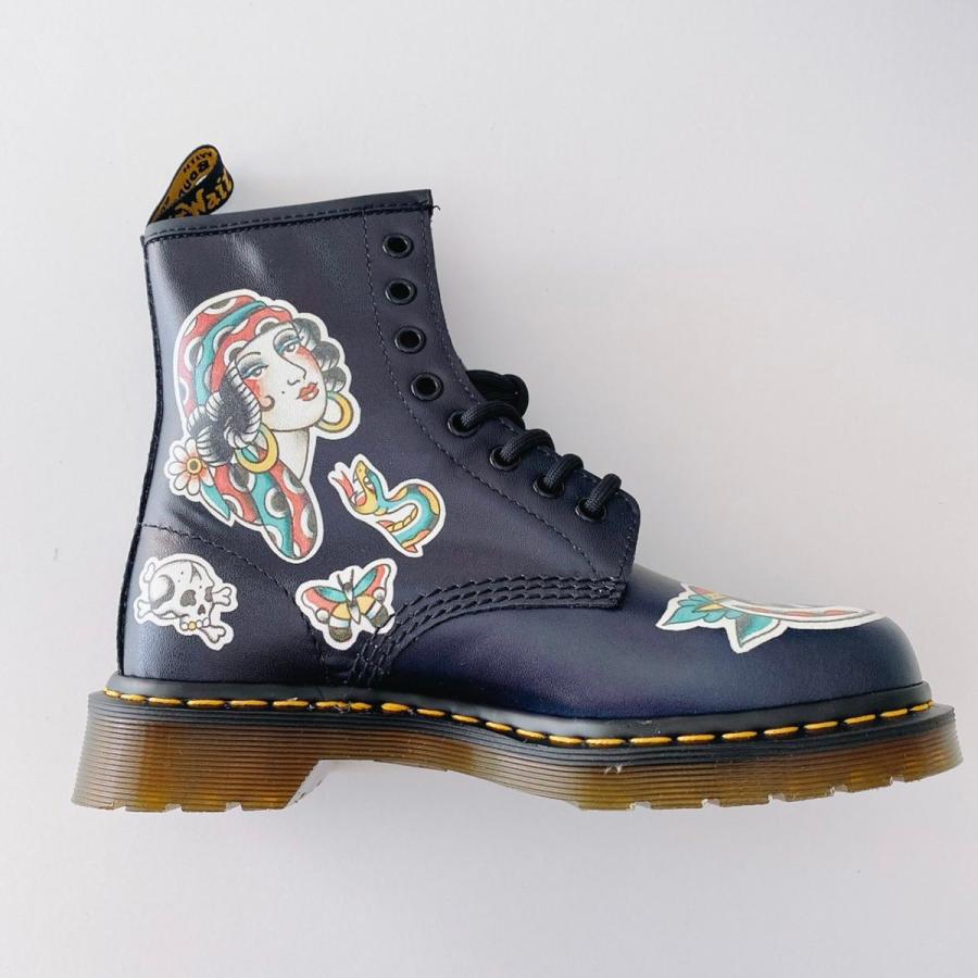 メカニカル Dr.Martens タトゥー プリント 8ホール ブーツ - ブーツ