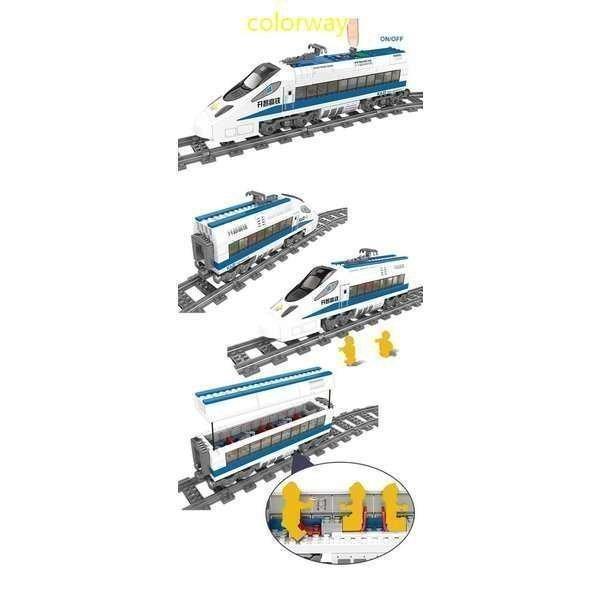 LEGO レゴ互換品 ブロック 電車 列車 鉄道車両 動く 車おもちゃ 循環式レール トレイン レール 駆動付き 男の子 6-7-8-9歳 誕生日の画像