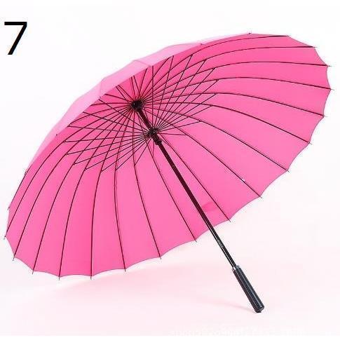 傘長傘日傘70cm/24本強化グラスファイバー傘骨耐強風130cm広い傘面3人カバー能撥水加工大きな取っ手男女兼用収納ポーチ付 | ブランド登録なし | 06