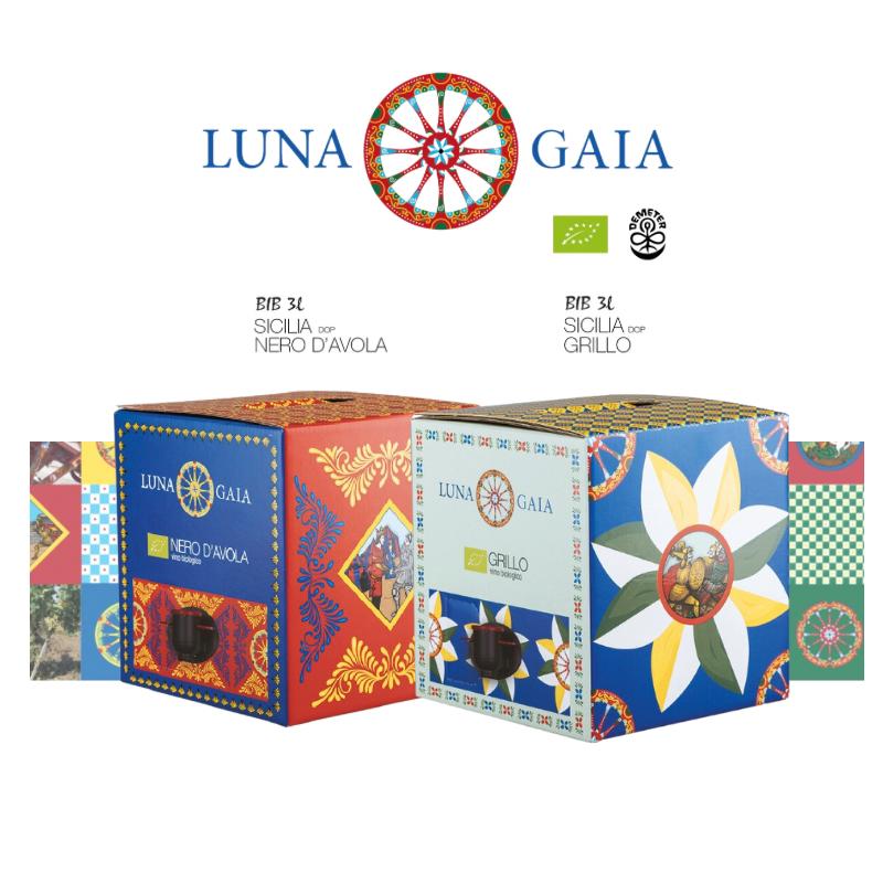送料無料 赤・白 2点セット ルナガイア ネロ・ダヴォラ BIB 3000ml