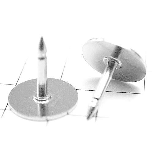 ピンバッジ土台の広い針◇ピンズ用ストッパーなし銀色10本で1セット長