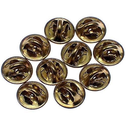 ピンバッジの留め具バロー社製バタフライ型キャッチ金色10個組