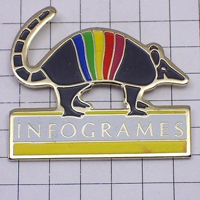 ピンバッジ・虹色のアルマジロ動物◇フランス限定ピンズ◇レアな