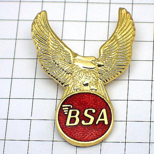 ピンバッジ・バイク二輪オートバイBSA/イーグル鷲わし金色◇フランス