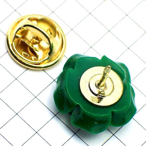 ピンバッジ◇グリーン 緑色 バラの花 ばら ローズ 薔薇 ピンズ